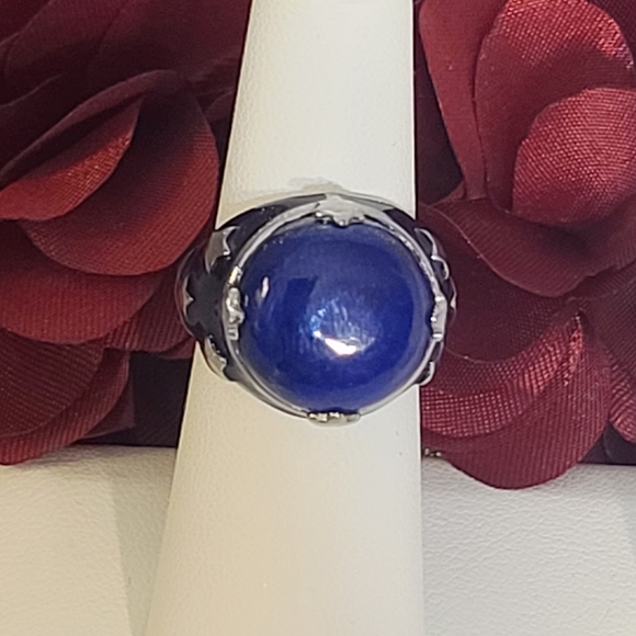 NWT Lapis Lazuli Solitaire Ring in Stainless Steel Size 5 - Picture 5 of 12